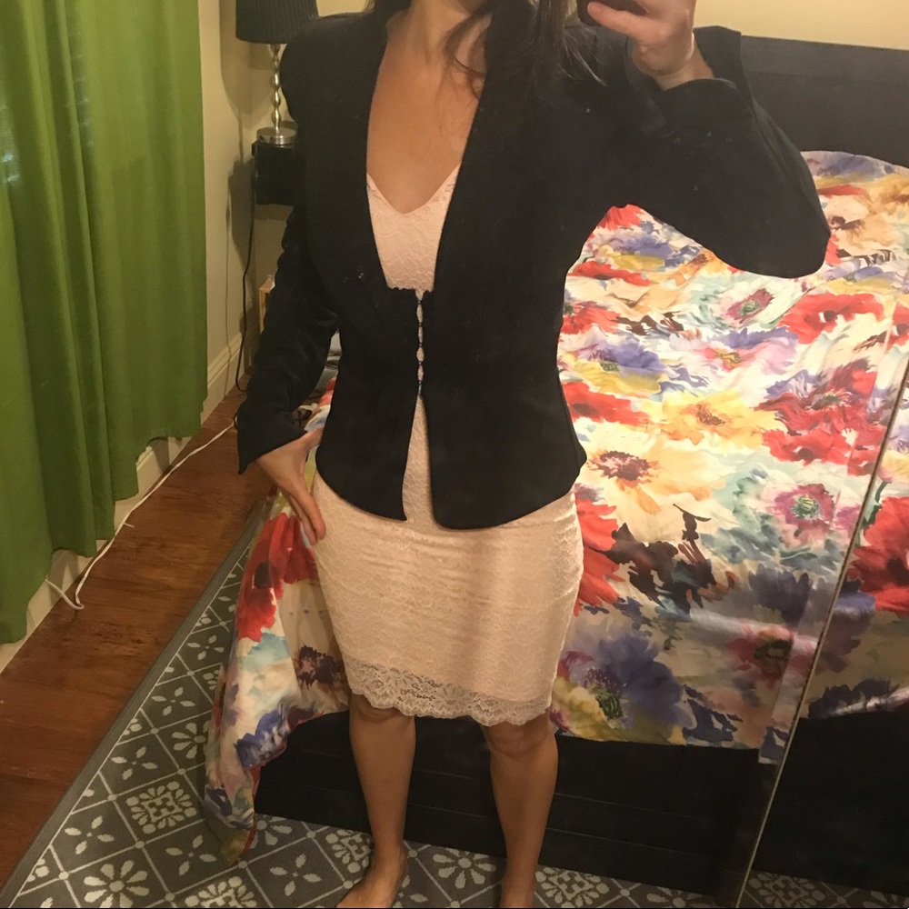 Bebe Stretch Sheer Corset Blazer